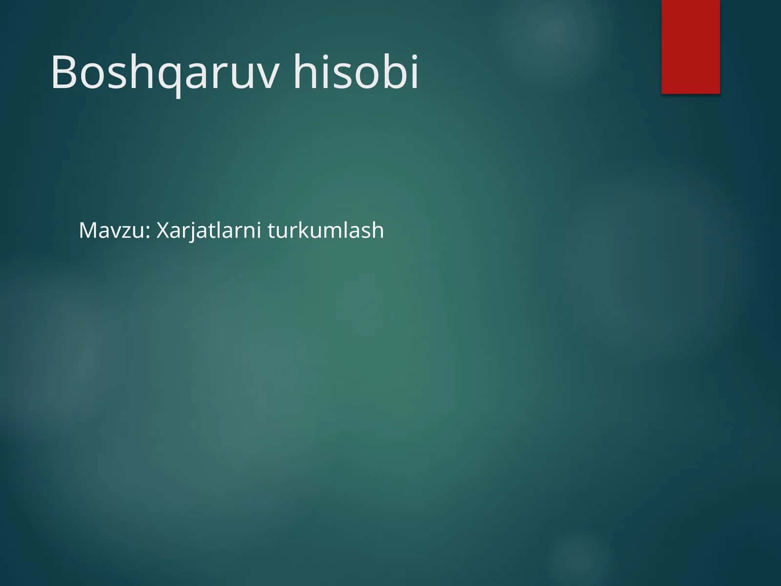 Xarjatlarni turkumlash