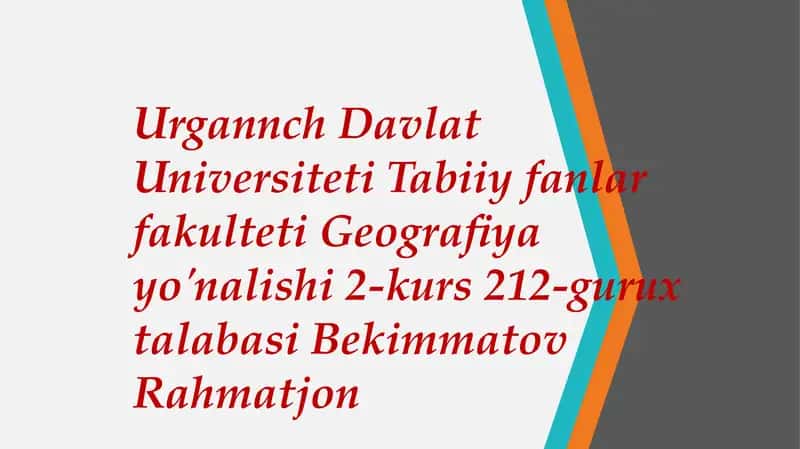 O'zbekiston Shaharlari Geografiyasi