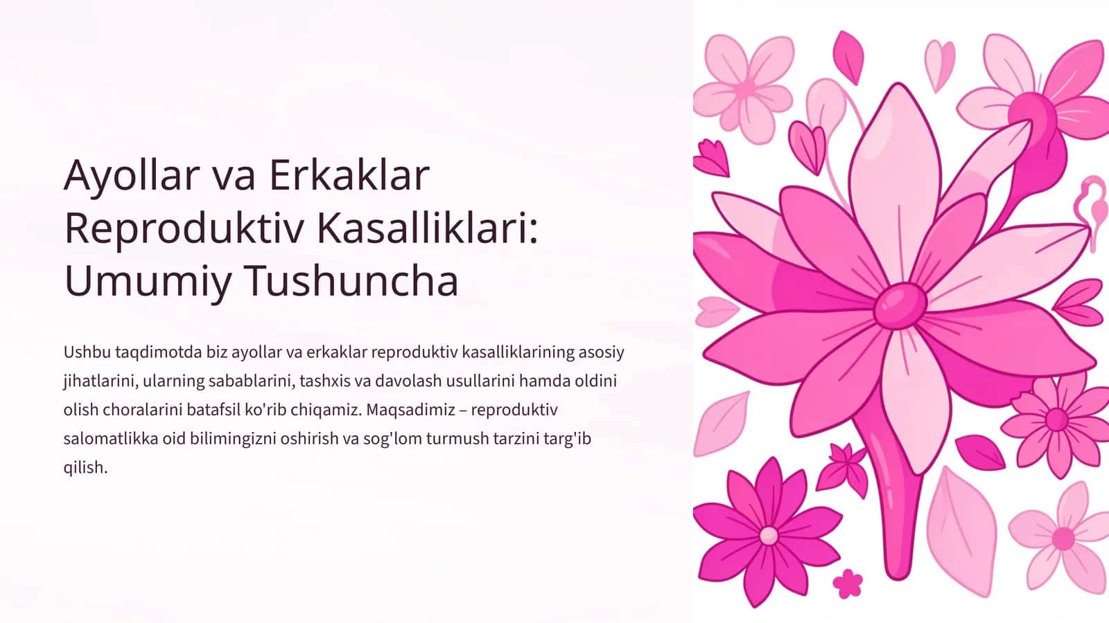 Ayollar va Erkaklar Reproduktiv Kasalliklari: Umumiy Tushuncha