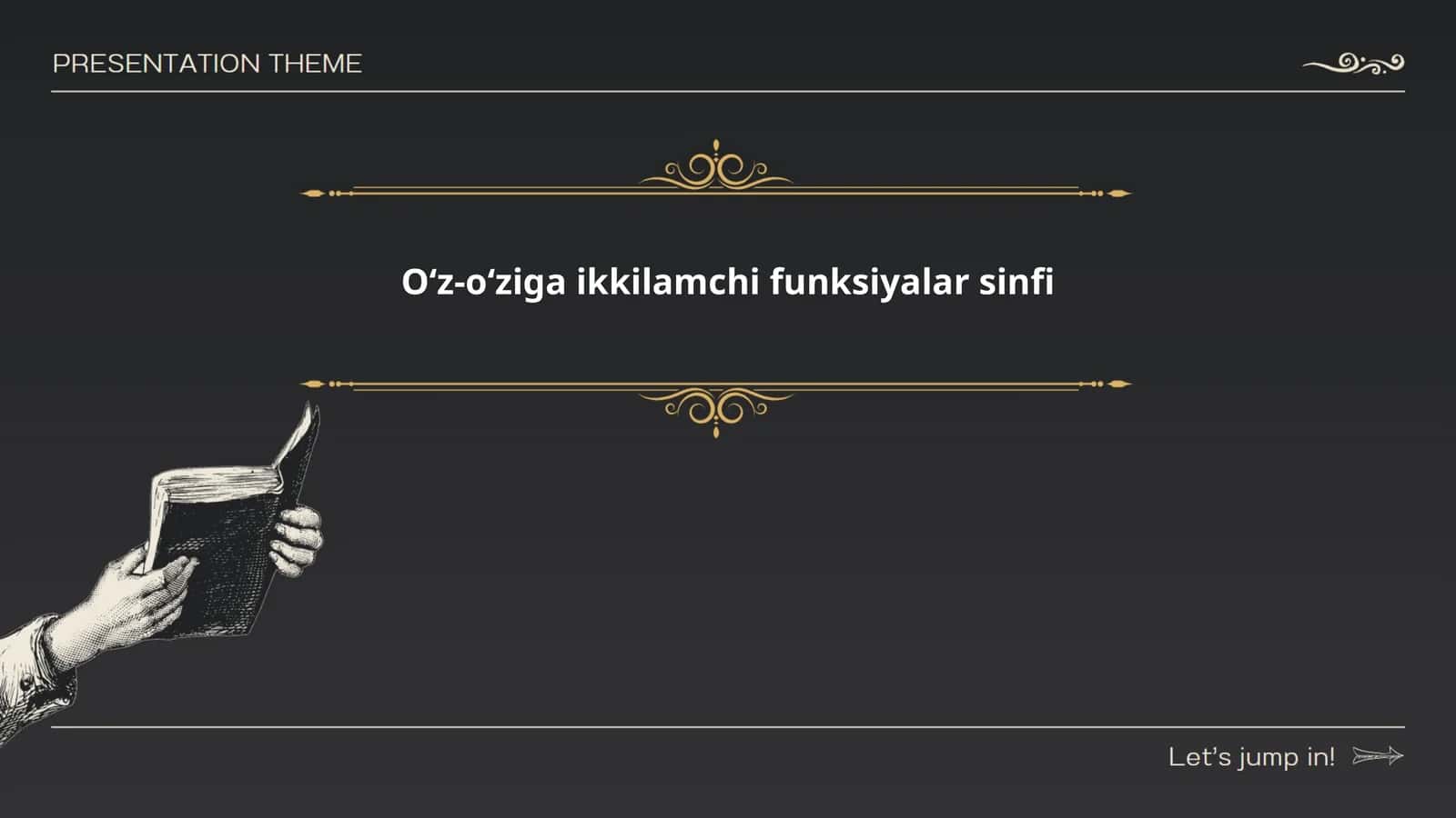 O‘z-o‘ziga ikkilamchi funksiyalar sinfi
