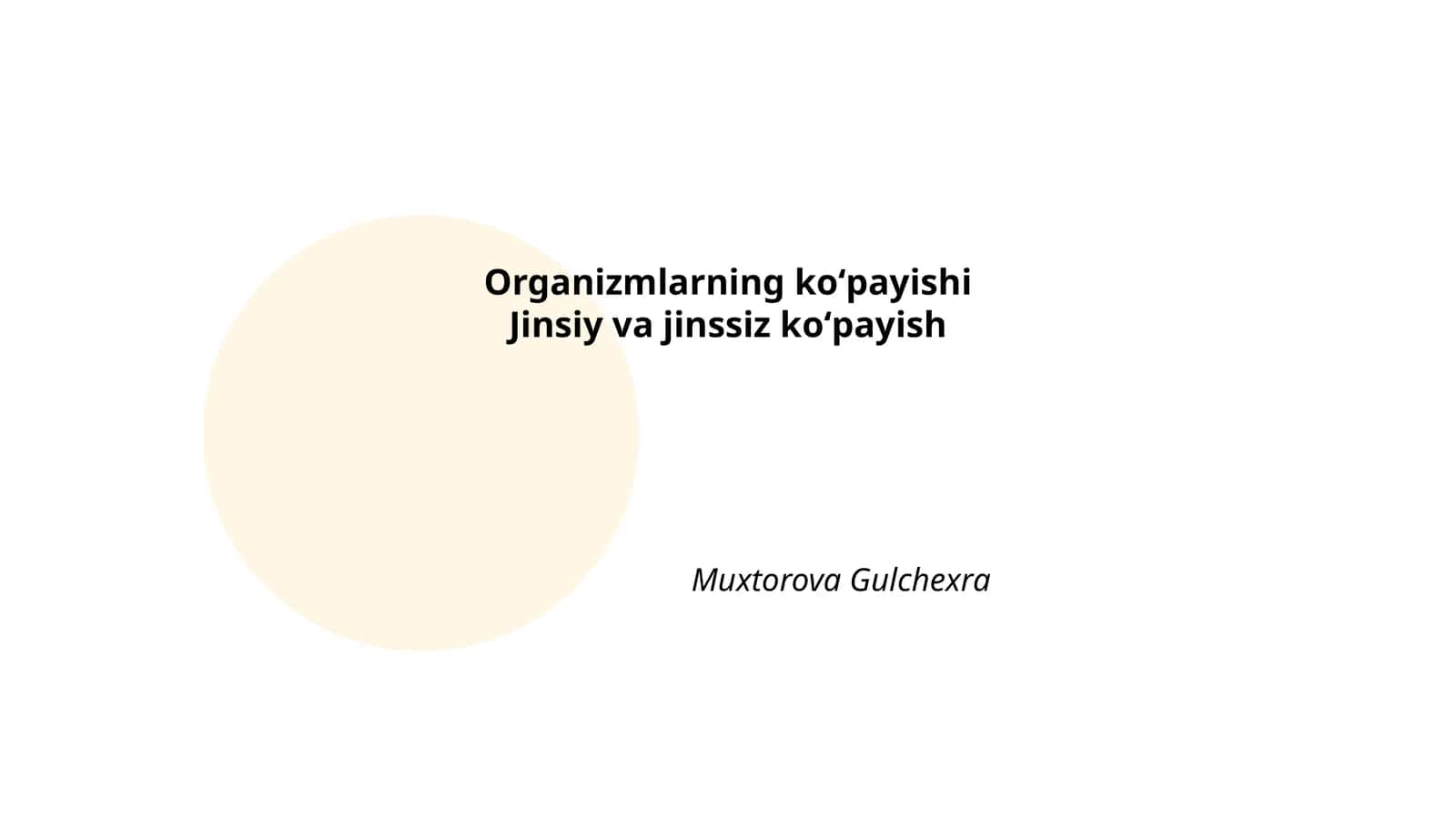 Organizmlarning koʻpayishi