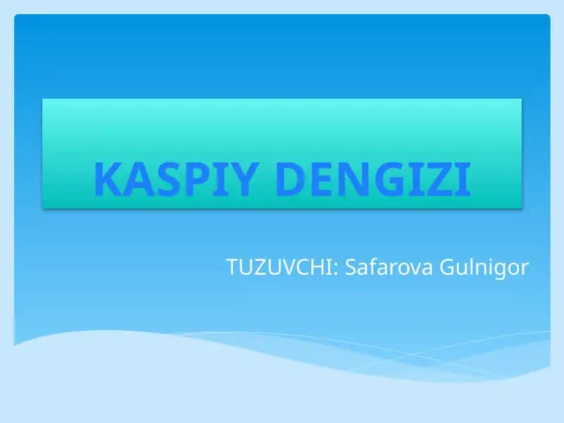 KASPIY DENGIZI