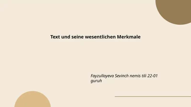 Text und seine wesentlichen Merkmale