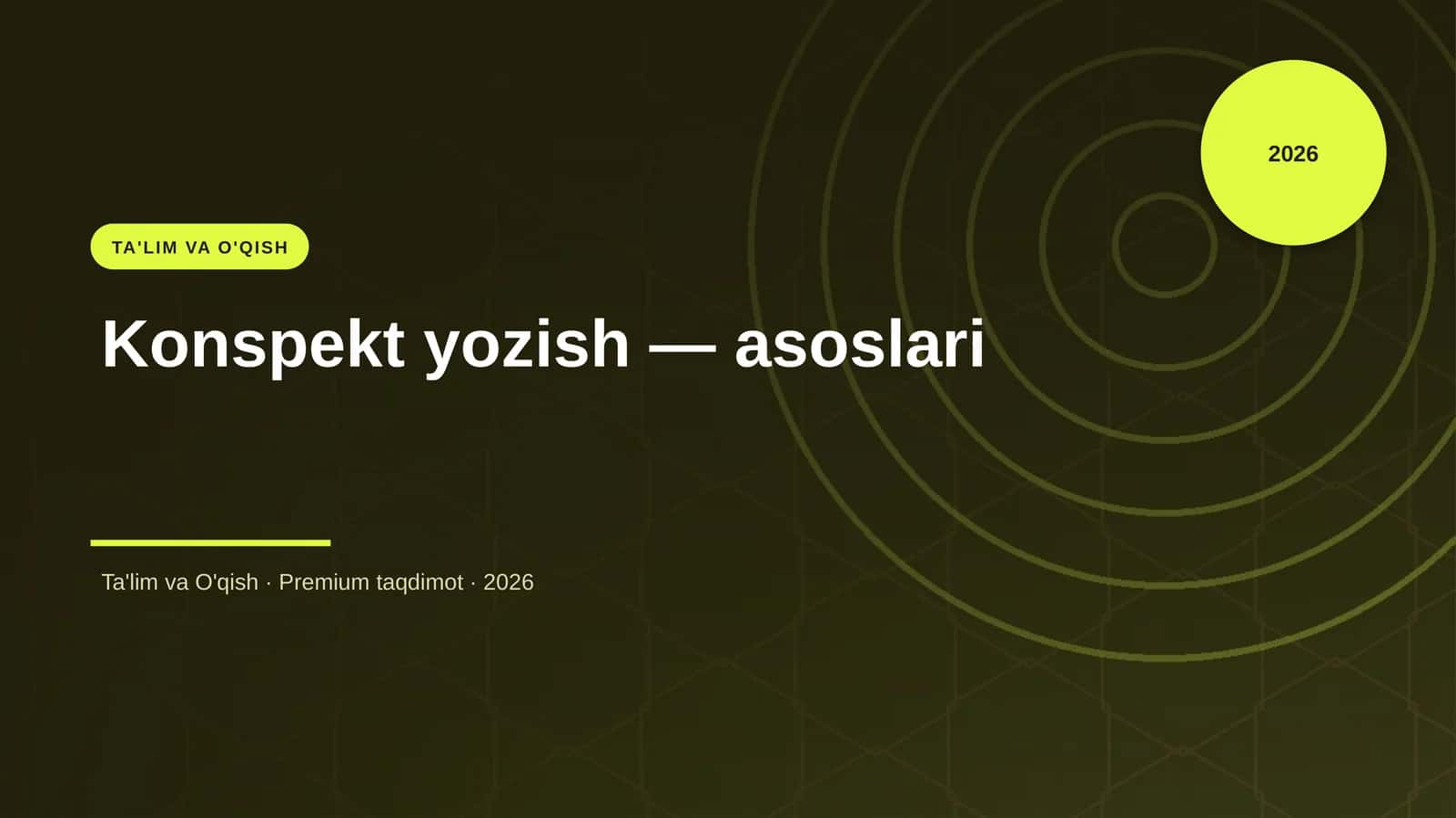 Konspekt yozish — asoslari