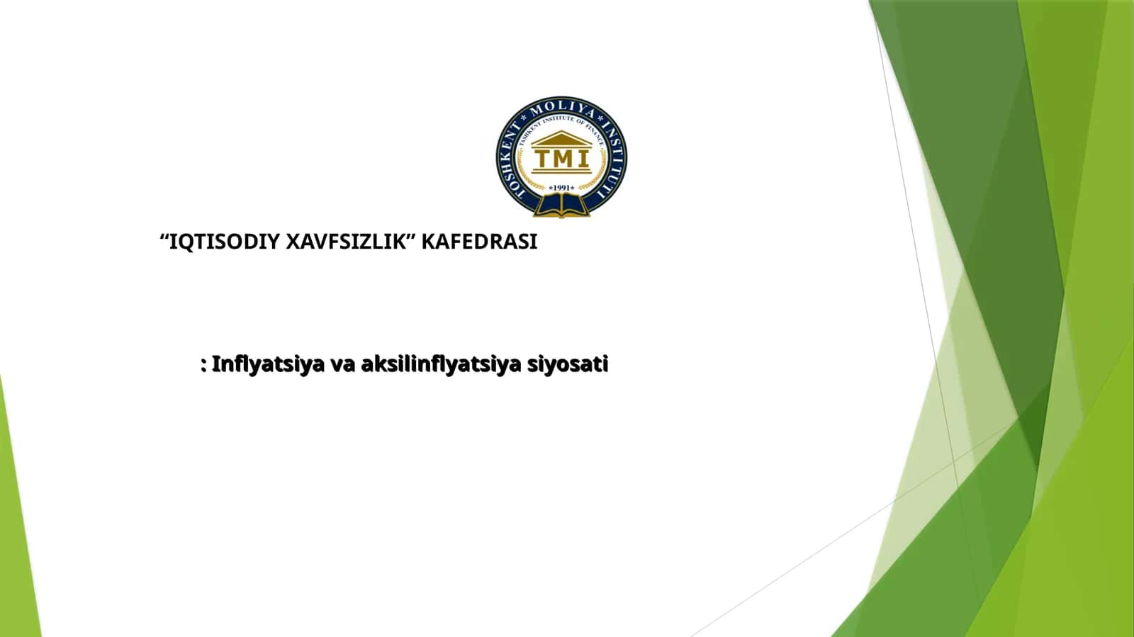 Inflyatsiya va aksilinflyatsiya siyosati