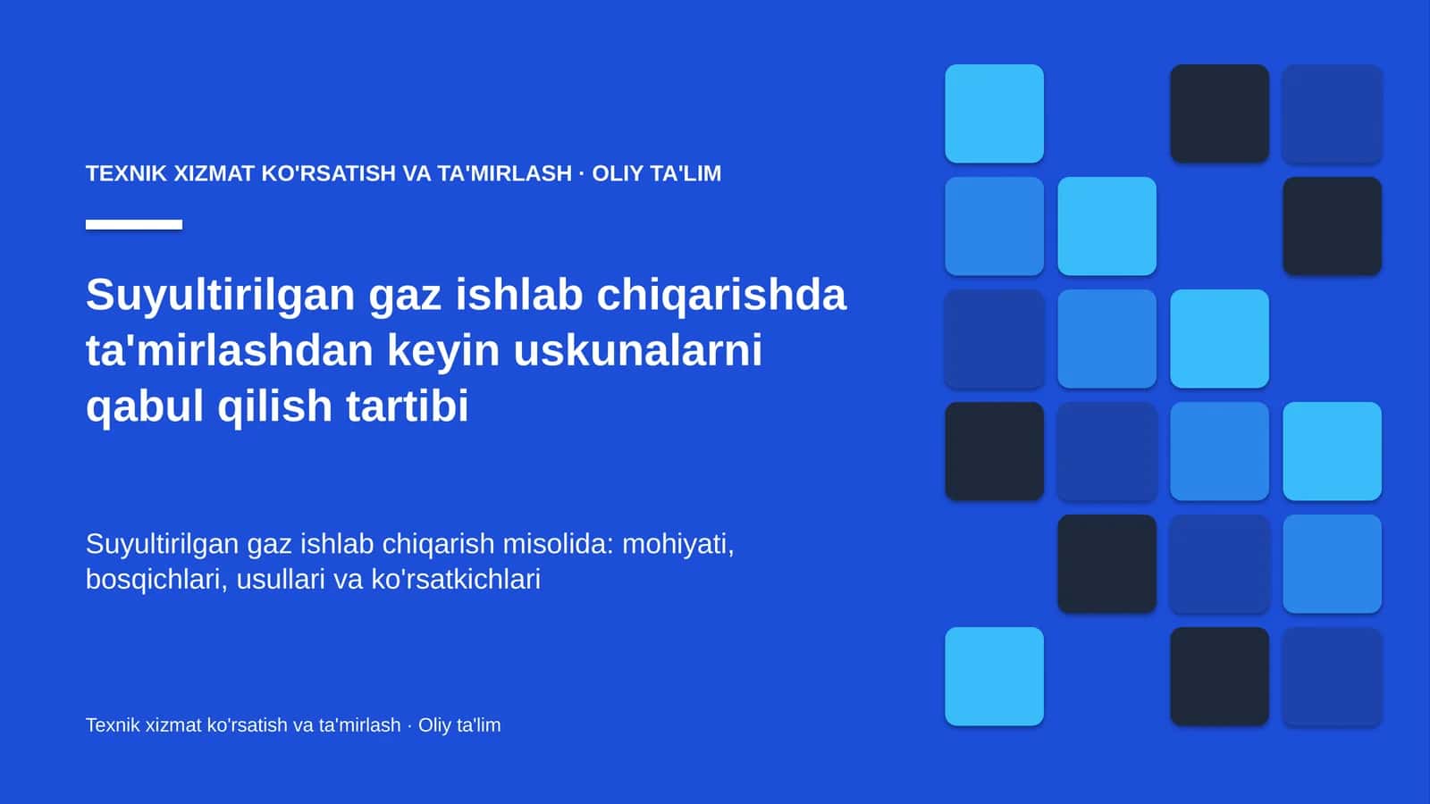 suyultirilgan gaz ishlab chiqarishda ta'mirlashdan keyin uskunalarni qabul qilish tartibi 3150