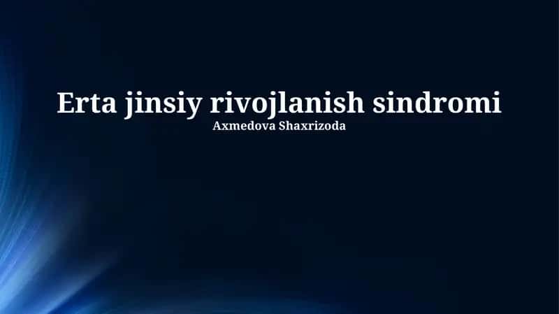 Erta jinsiy rivojlanish sindromi