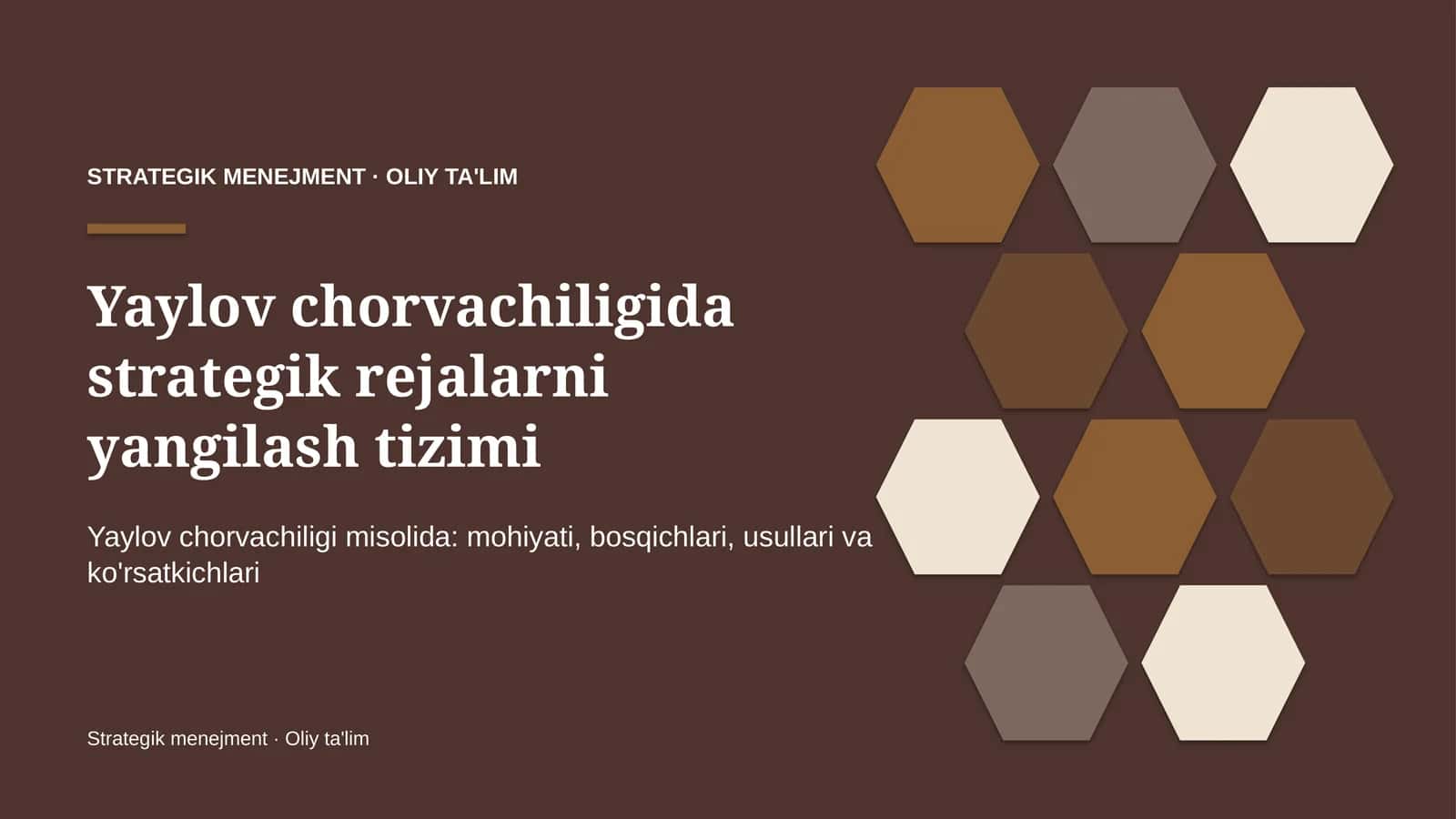 Yaylov chorvachiligida strategik rejalarni yangilash tizimi