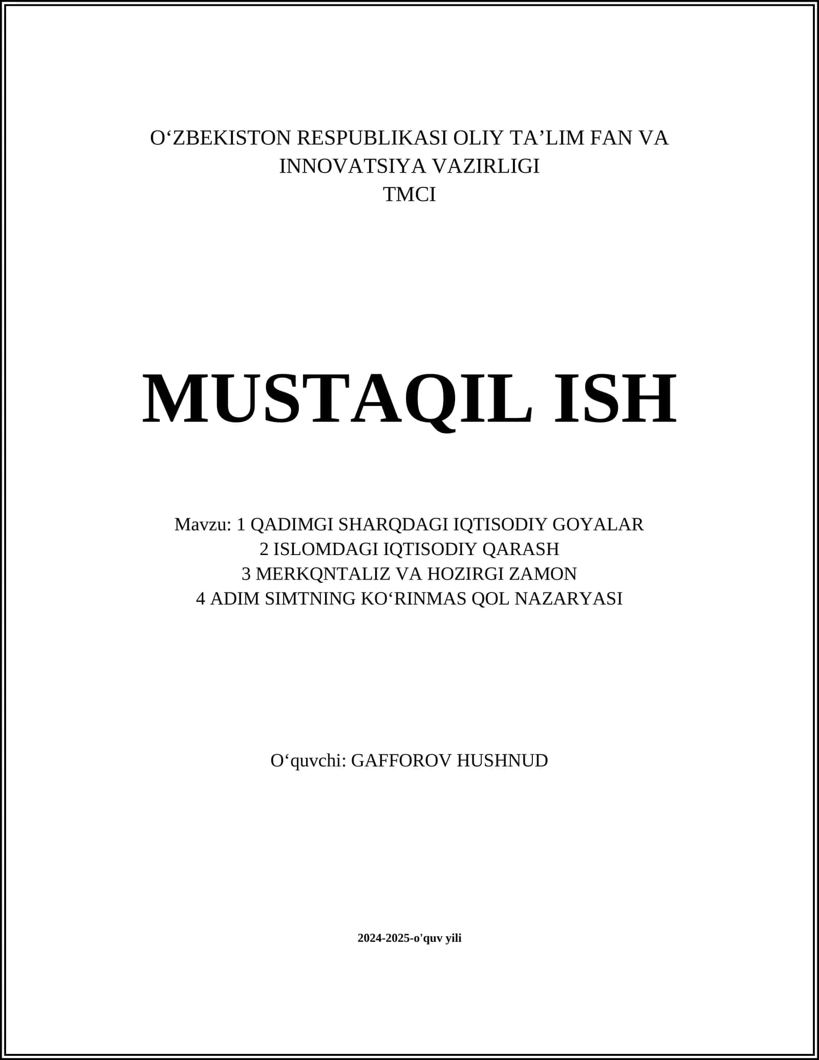 QADIMGI SHARQDAGI IQTISODIY GOYALAR