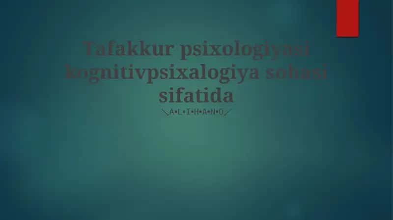 Tafakkur psixologiyasi