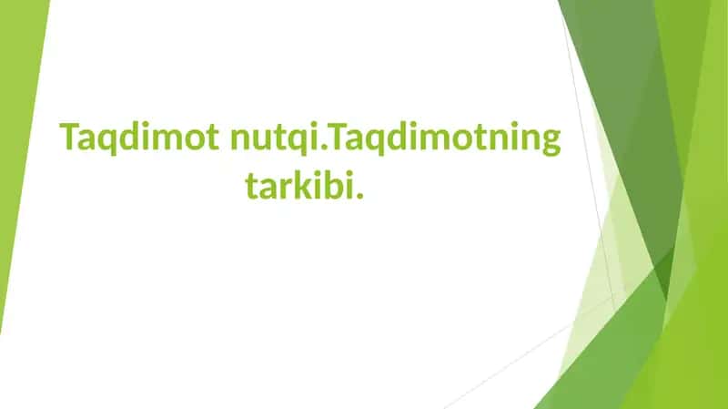 Taqdimot nutqi