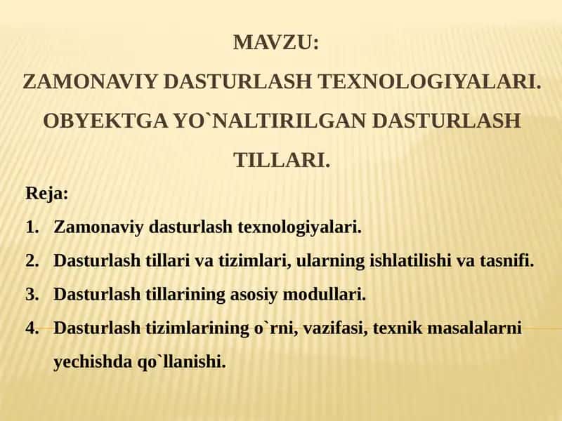 Zamonaviy dasturlashtexnologiyalari