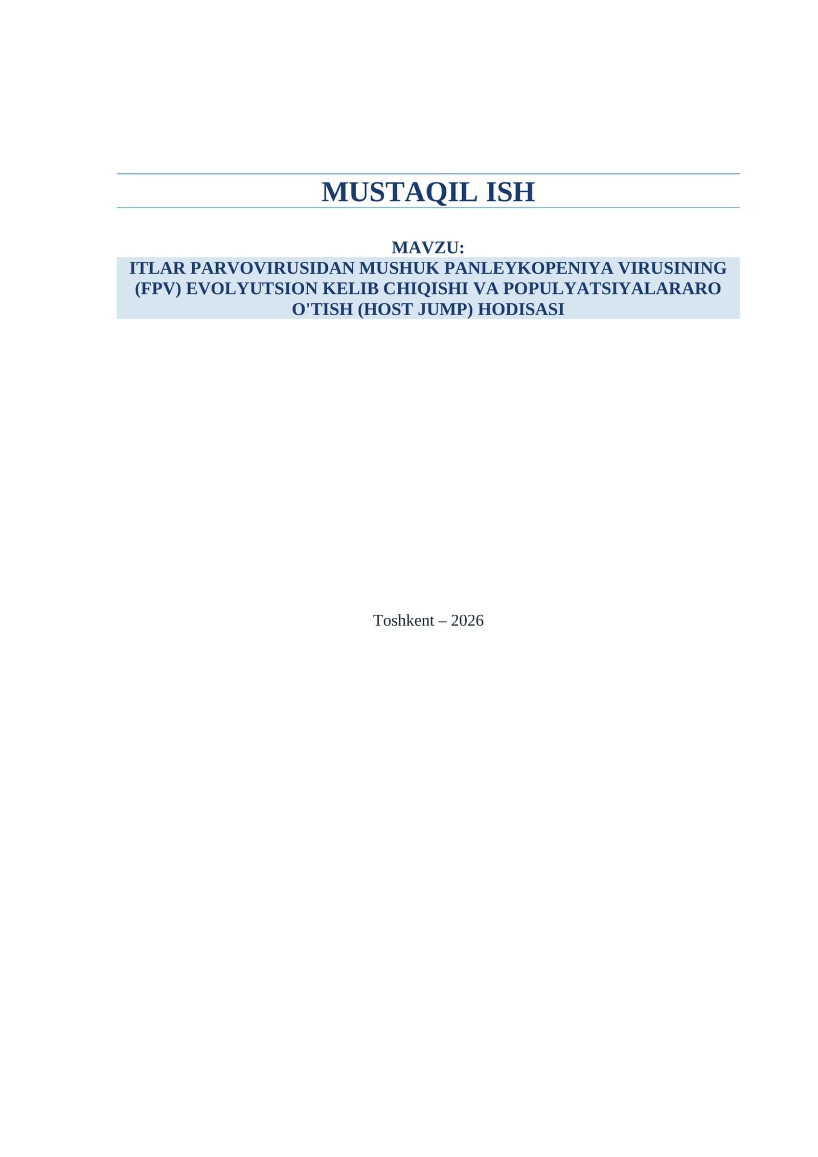 Itlar parvovirusidan mushuk panleykopeniya virusining evolyutsion kelib chiqishi