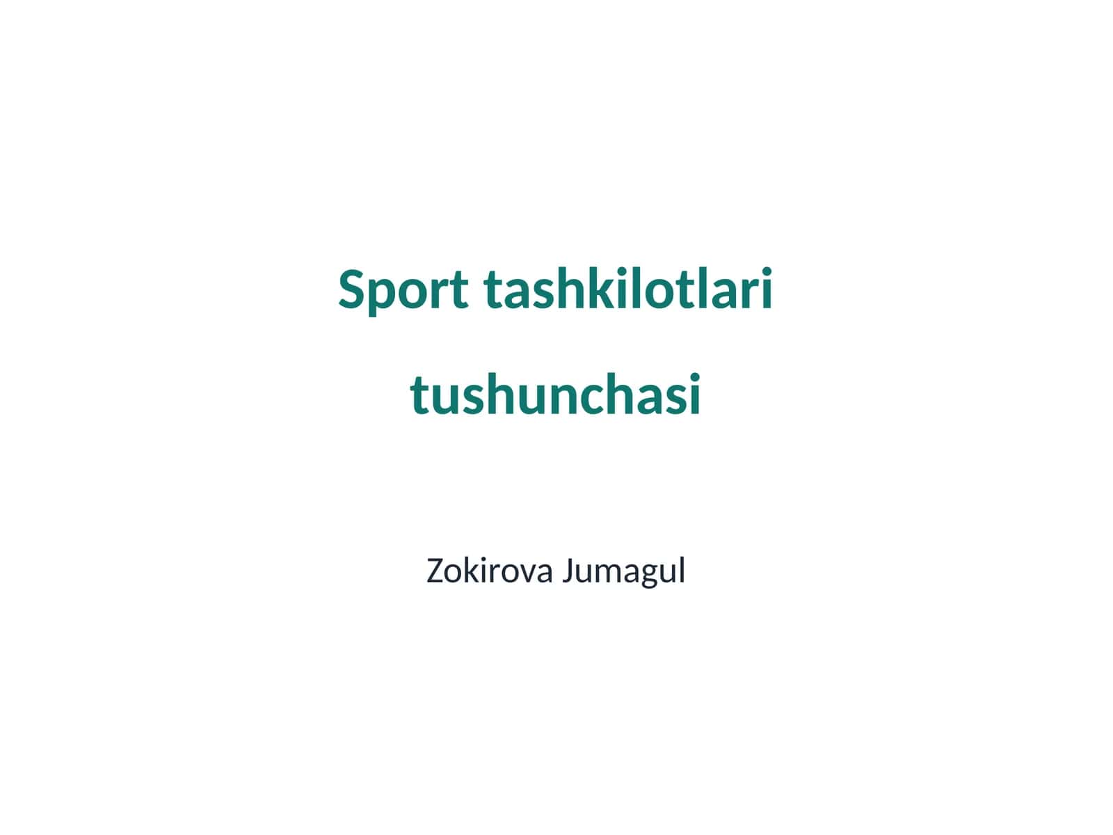Sport tashkilotlari tushunchasi