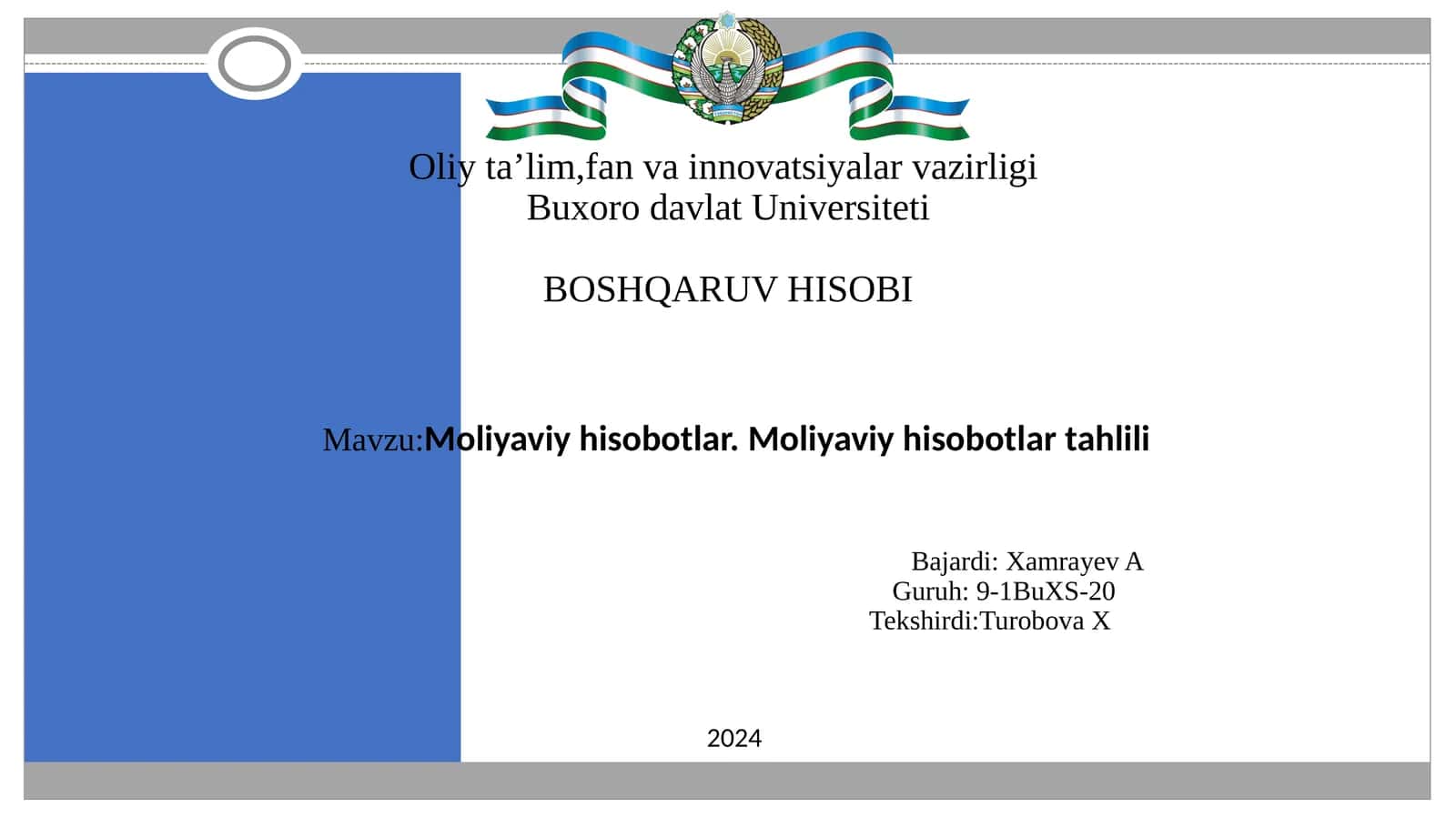 Moliyaviy hisobotlar tahlili