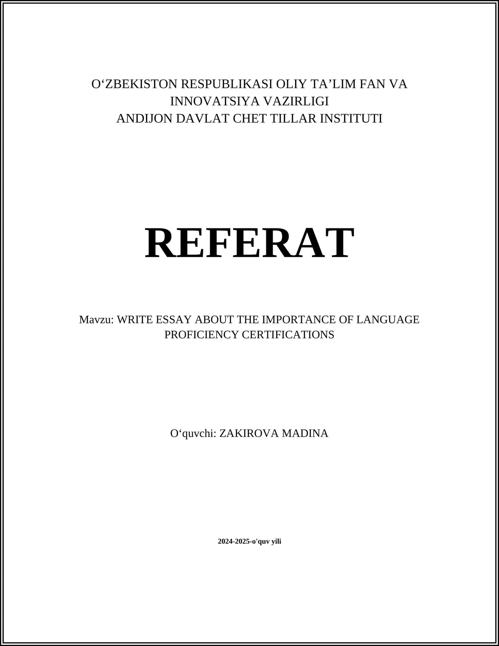 WRITE ESSAY ABOUT THE IMPORTANCE OF LANGUAGE PROFICIENCY CERTIFICATIONS