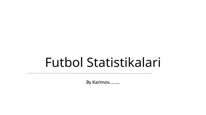 Futbol Statistikalari