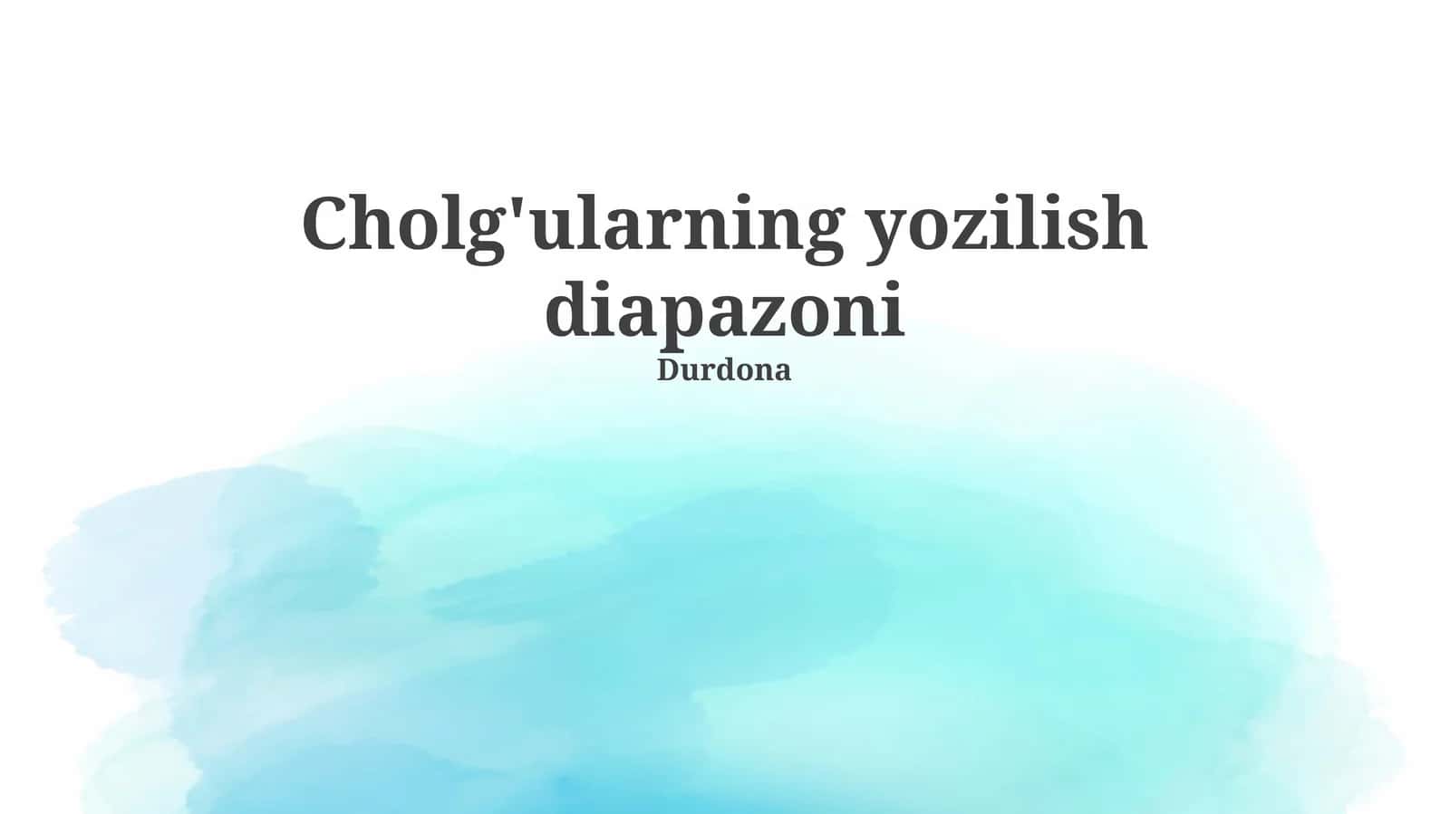 Cholg'ularning yozilish diapazoni