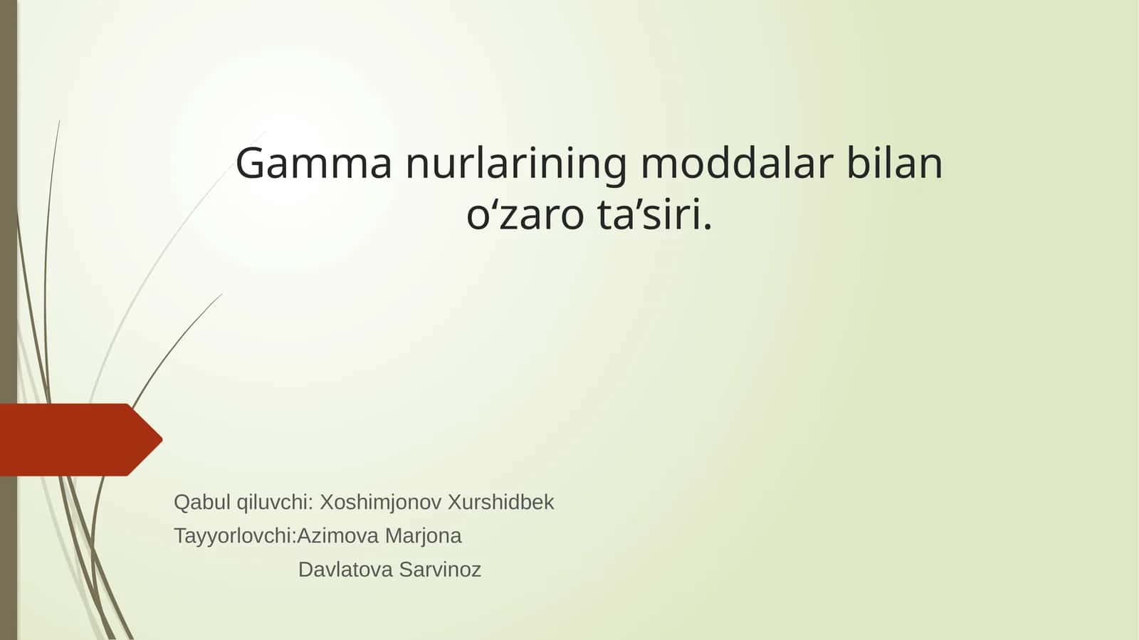 Gammanurlarining moddalar bilan o'zaro ta'siri