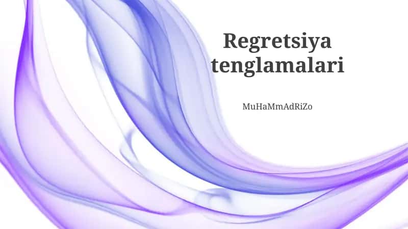 Regressiya Tenglamalari