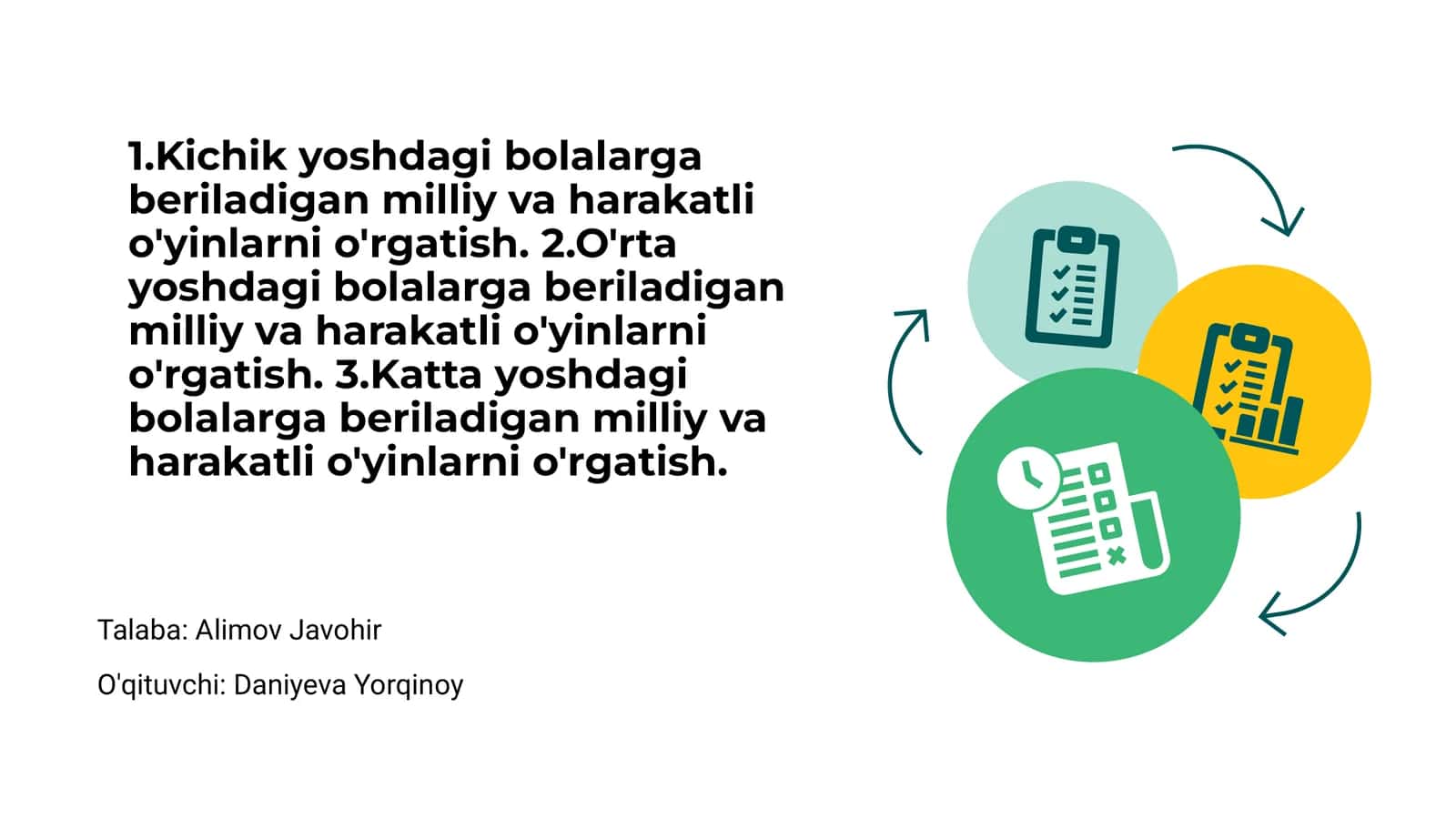 Kichik yoshdagi bolalar uchun milliy o'yinlar