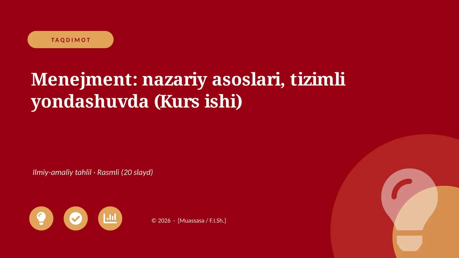 Menejment: nazariy asoslari, tizimli yondashuvda (Kurs ishi)