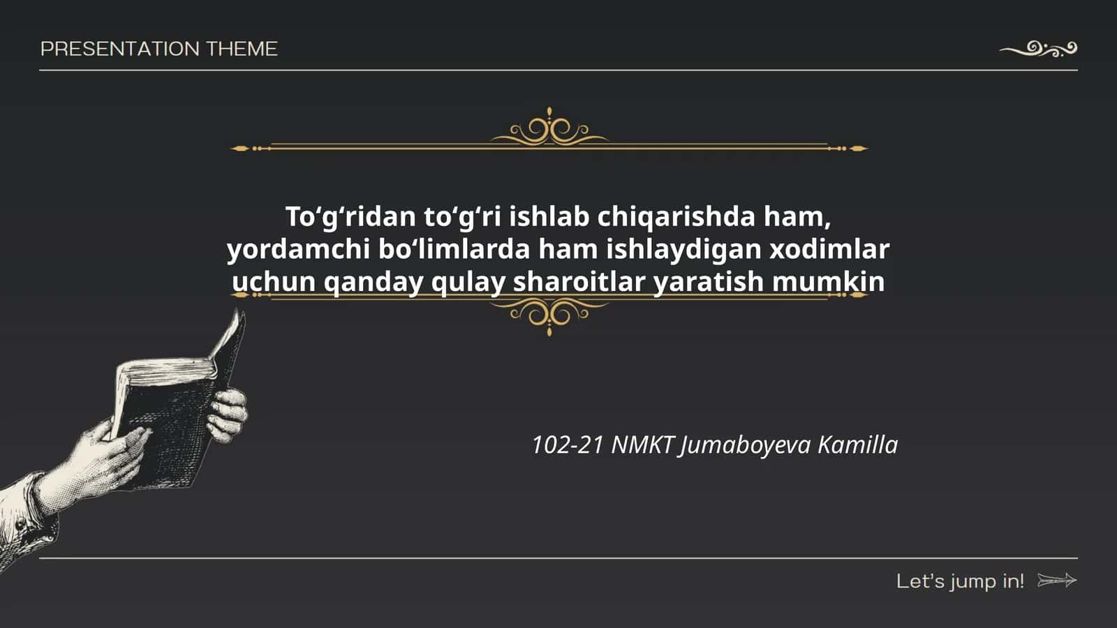 Toʻgʻridan toʻgʻri ishlab chiqarishda ham, yordamchi boʻlimlarda ham ishlaydigan xodimlar uchun qanday qulay sharoitlar yaratish mumkin