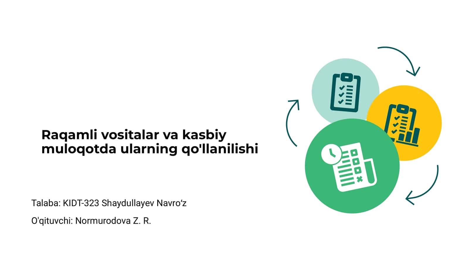 Raqamli vositalar va kasbiy muloqotda ularning qo'llanilishi