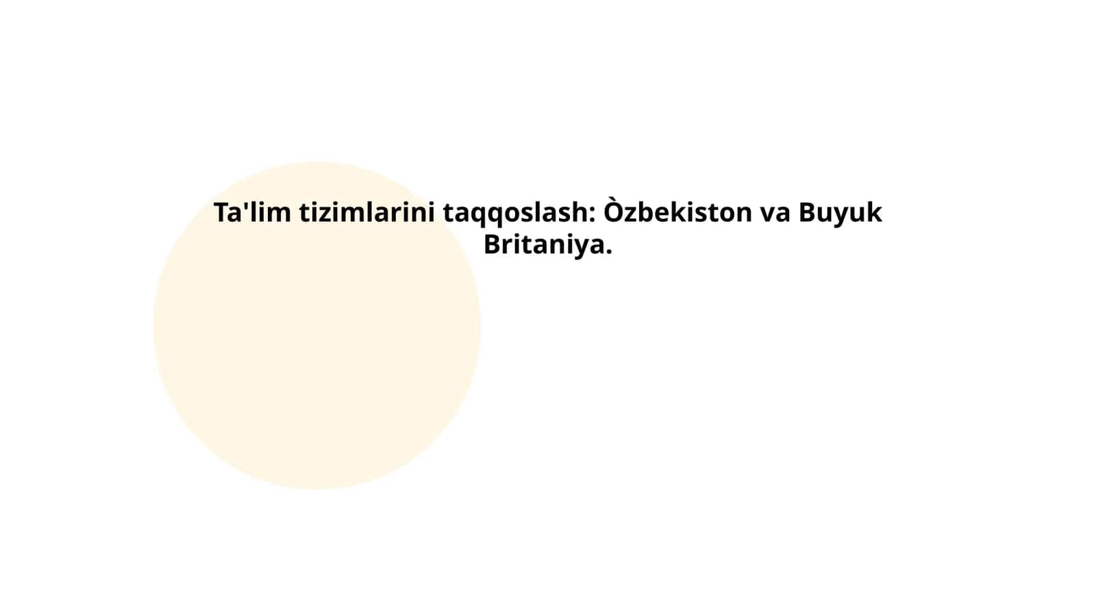 Boshlang'ich ta'lim tizimi O'zbekistonda