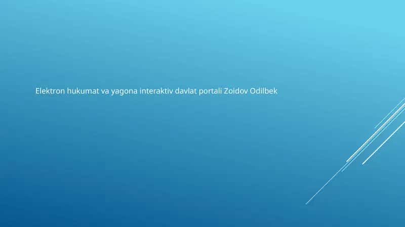 E-hukumat: Ta'rif va Evolyutsiya