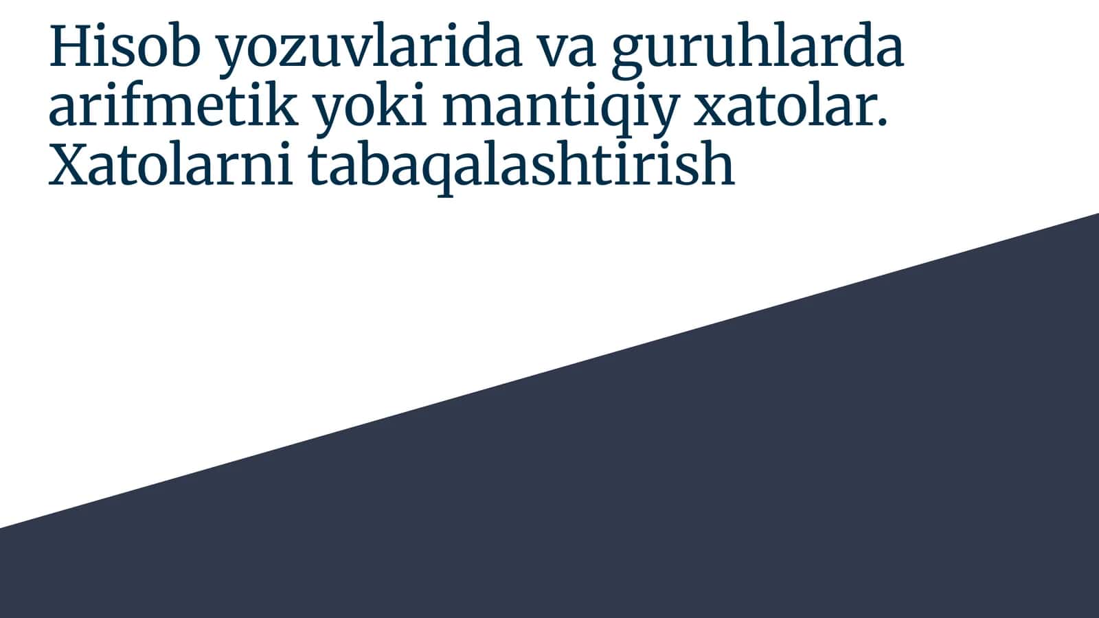 Xatolarni tabaqalashtirish