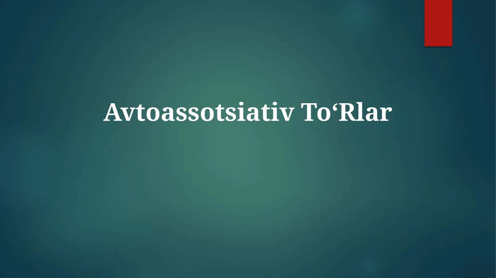 Avtoassotsiativ ToʻRlar