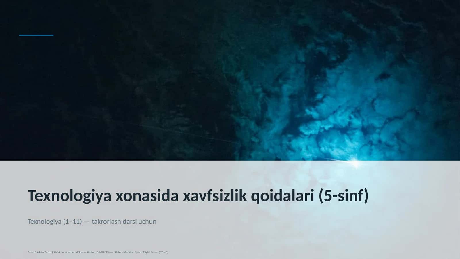 Texnologiya xonasida xavfsizlik qoidalari (5-sinf)