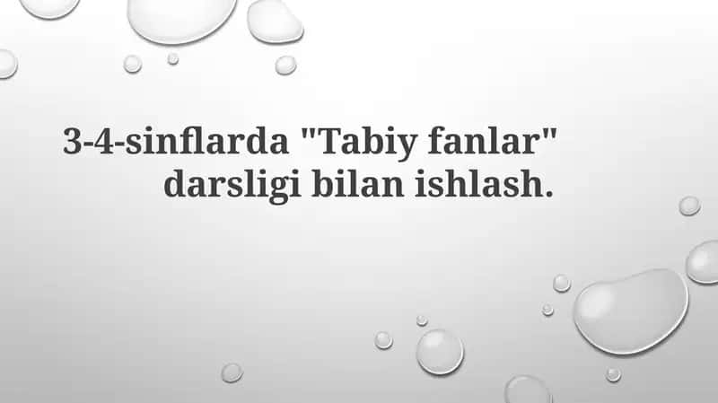 3-4-sinf tabiiy fanlar darsligi