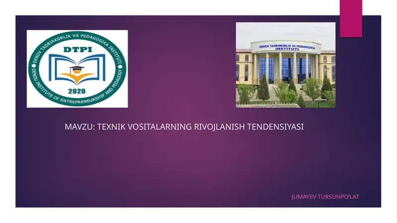 TEXNIK VOSITALARNING RIVOJLANISH TENDENSIYASI