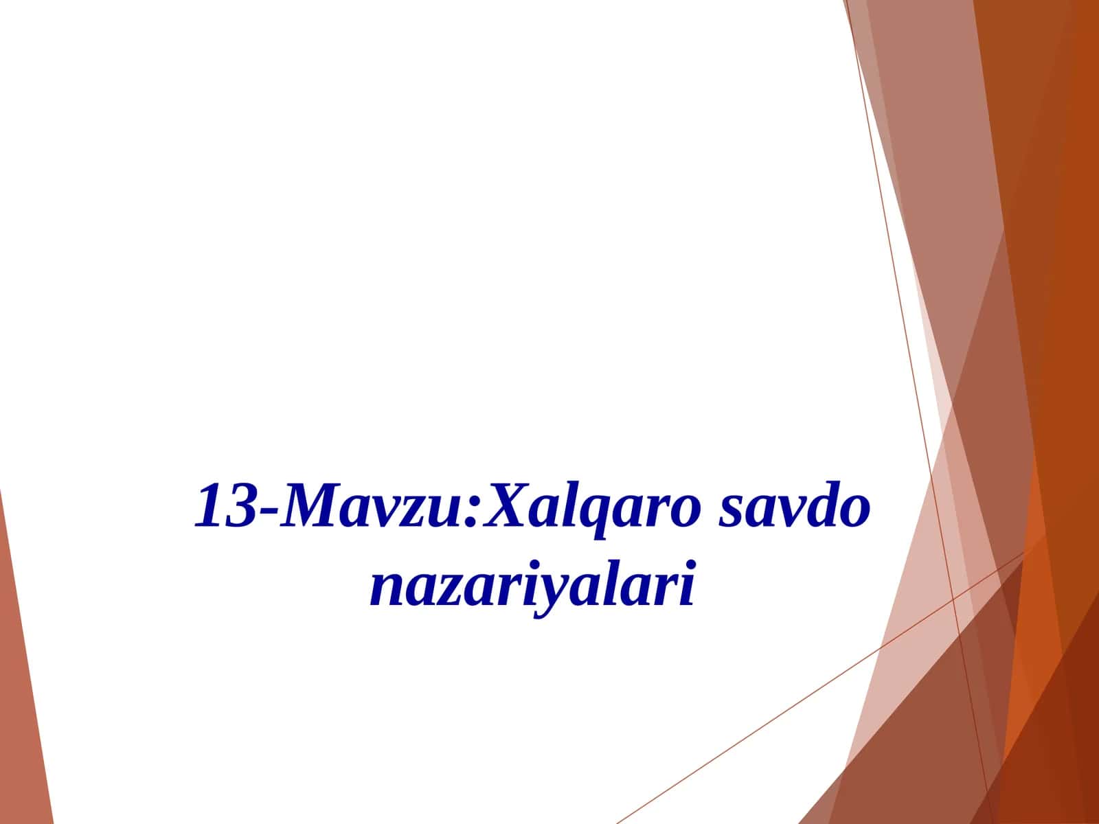 Xalqaro savdo nazariyalari