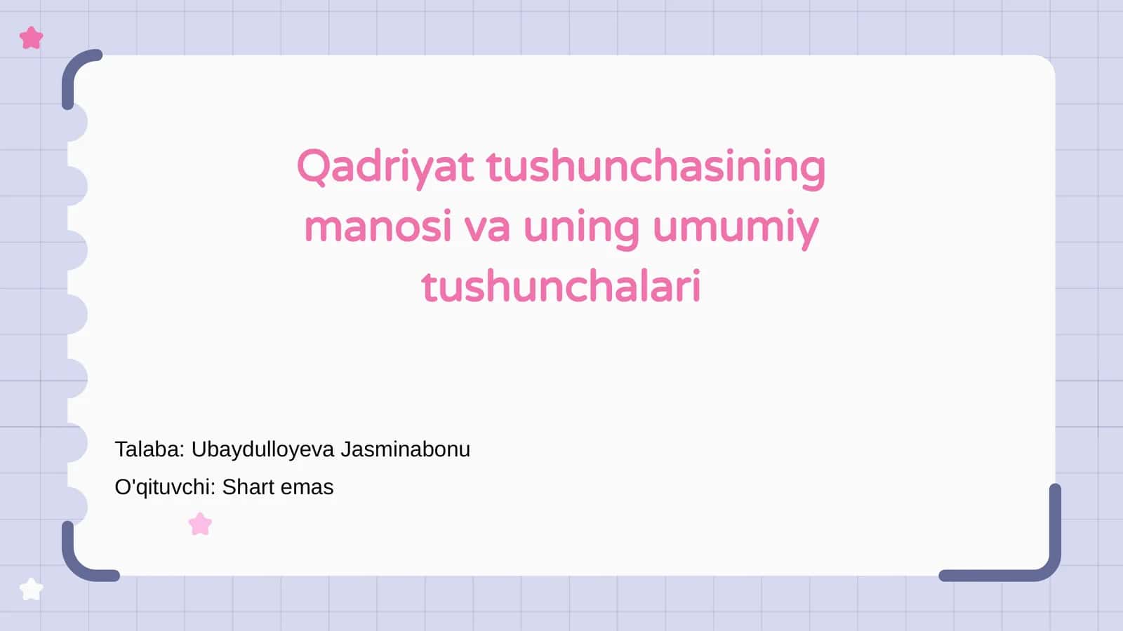 Qadriyat tushunchasining manosi va uning umumiy tushunchalari