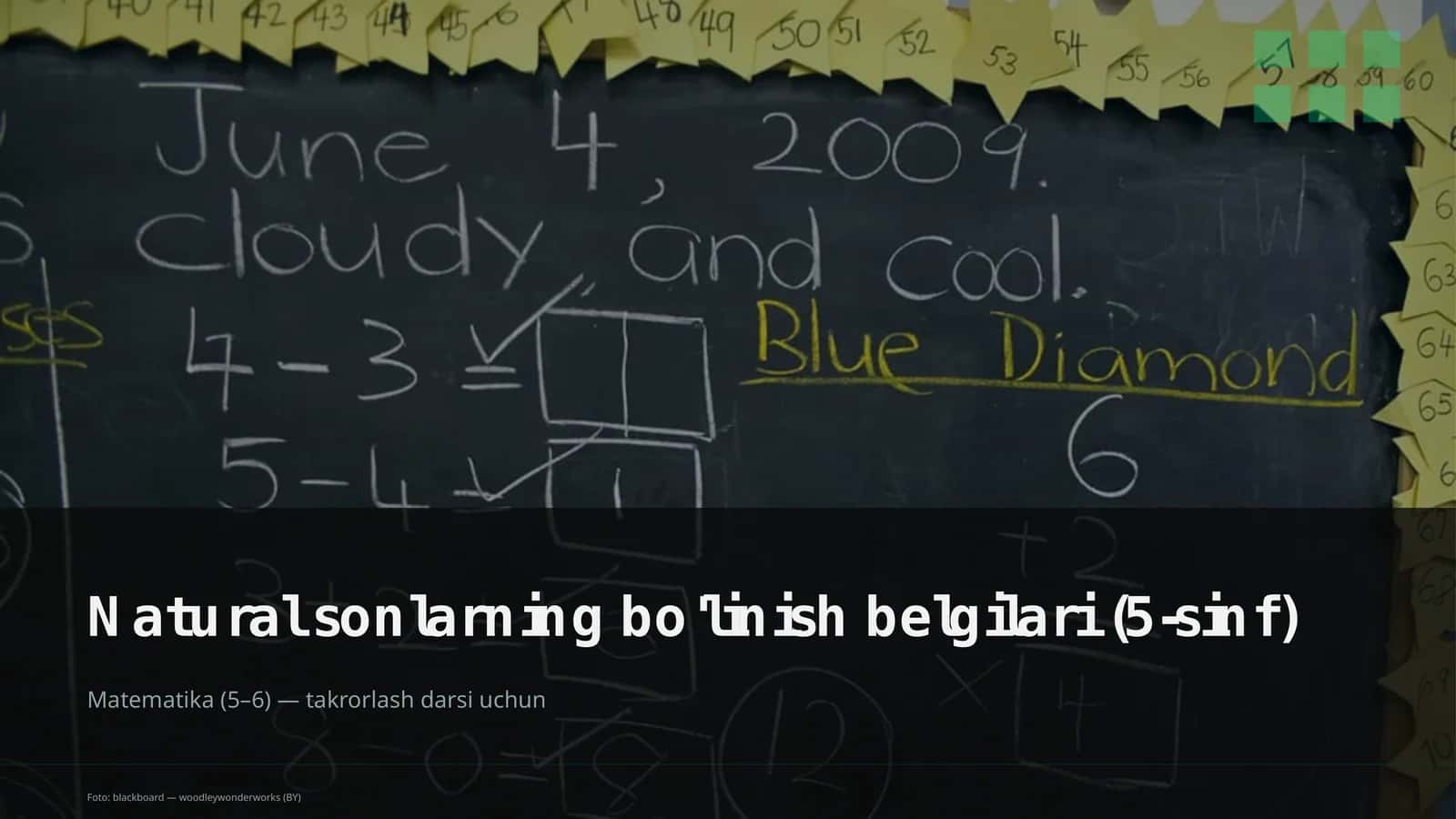 Natural sonlarning bo'linish belgilari (5-sinf)