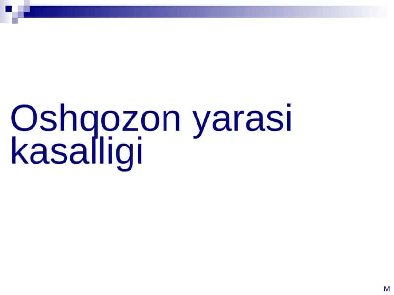 Oshqozon yarasi kasalligi