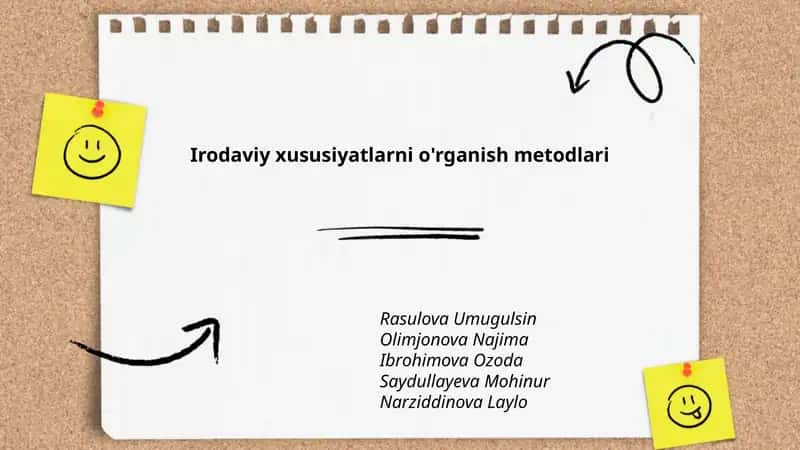 Irodaviy xususiyatlarni o'rganish metodlari