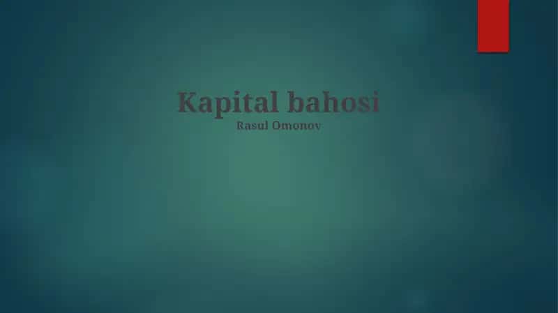 Kapital bahosi