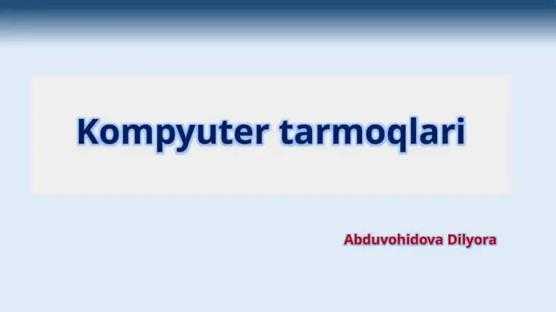 Kompyuter tarmoqlari