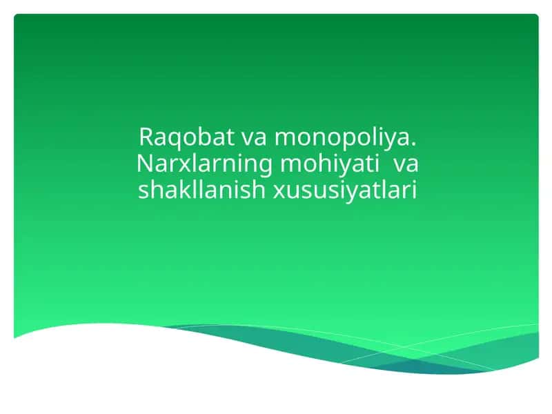 Monopoliya va Monopsoniya