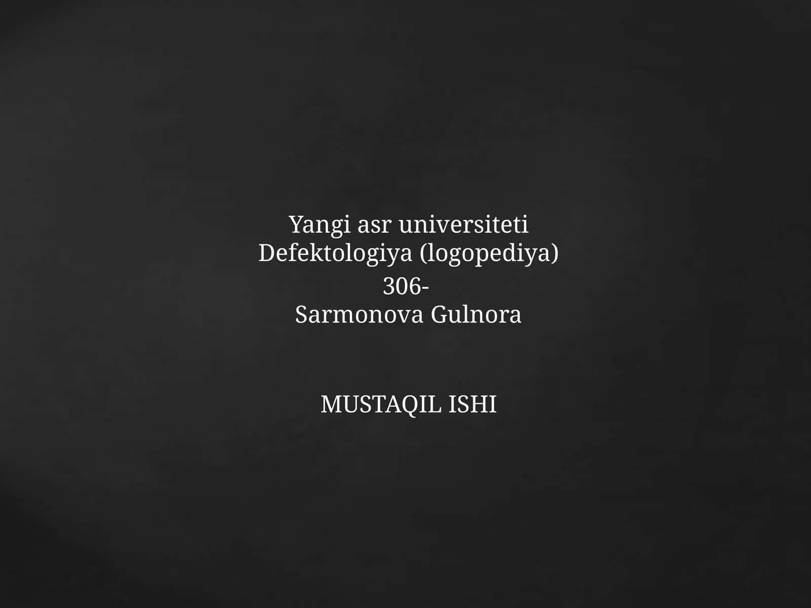 Ekologiyamustaqilvazamonaviyfansifatida