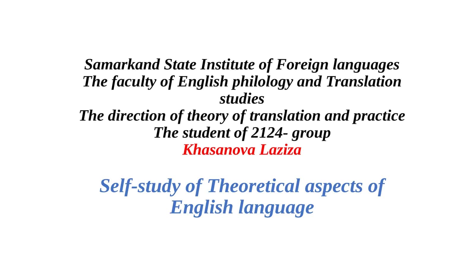 Theoretical aspects of English language: Metaphor and metonymy