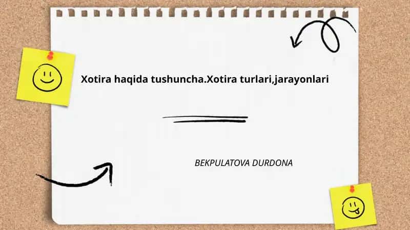 Xotira tushunchasi va uning psixologik ta'rifi