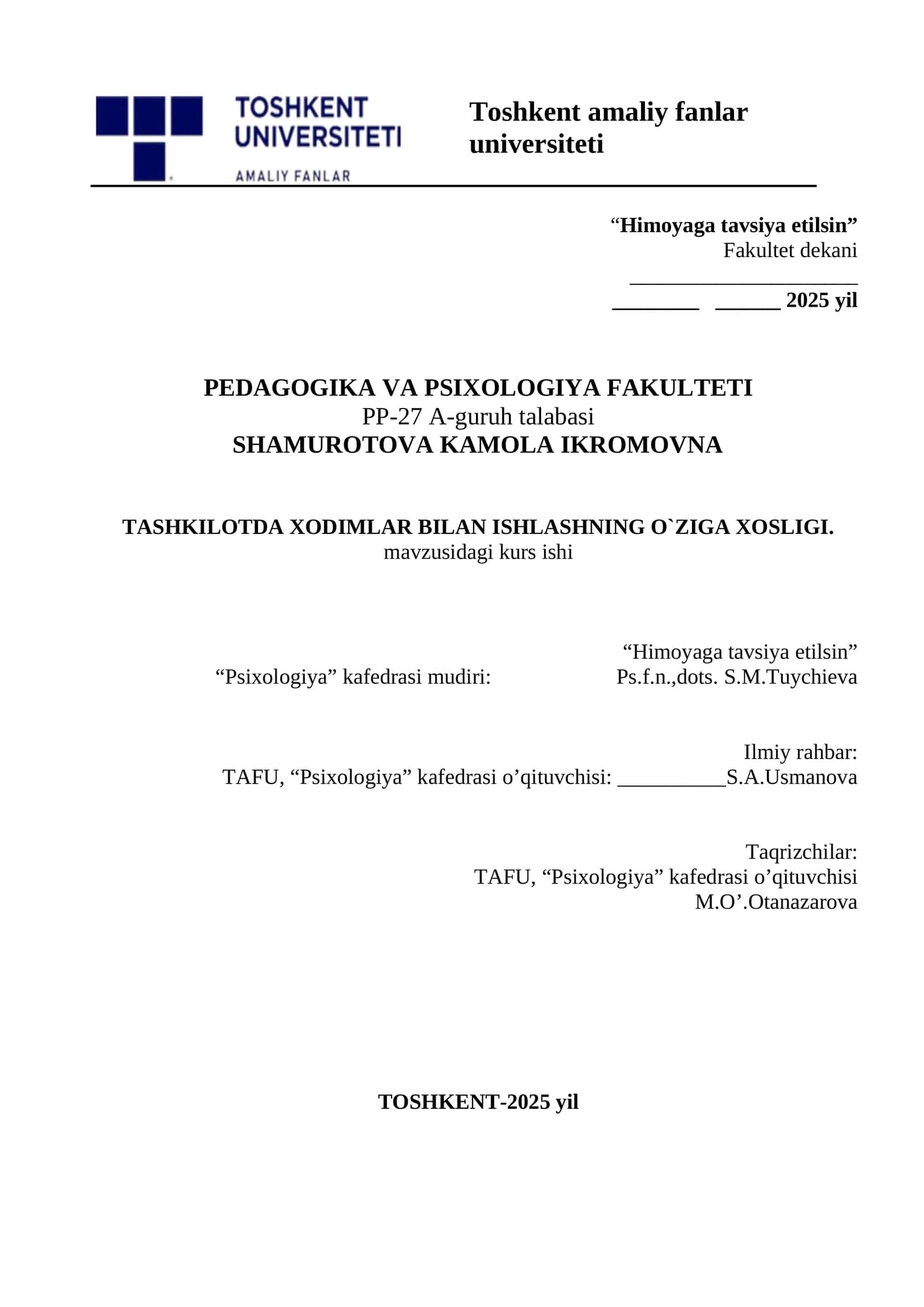Pedagogika va Psixologiya