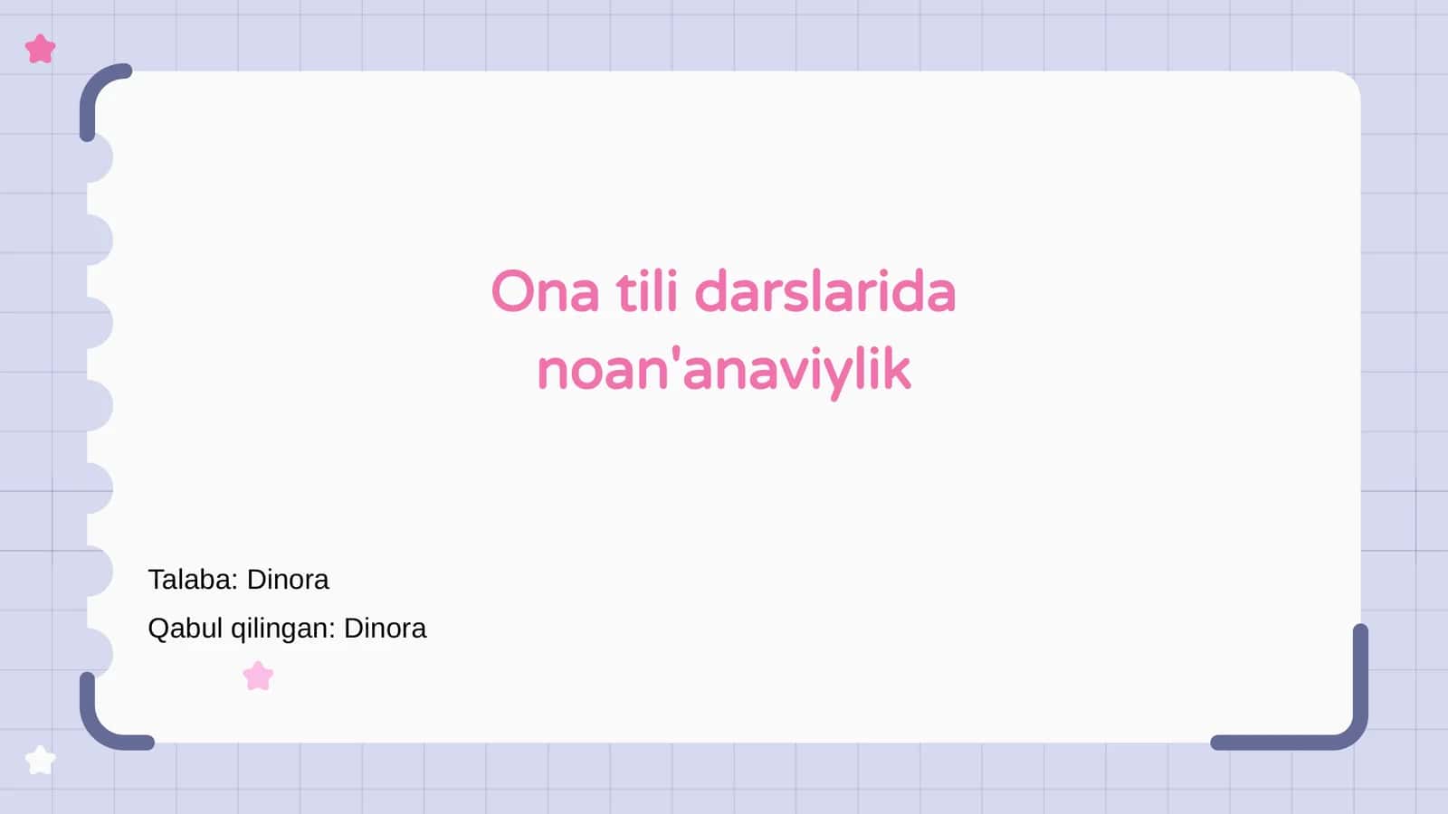Ona tili darslarida noan'anaviylik