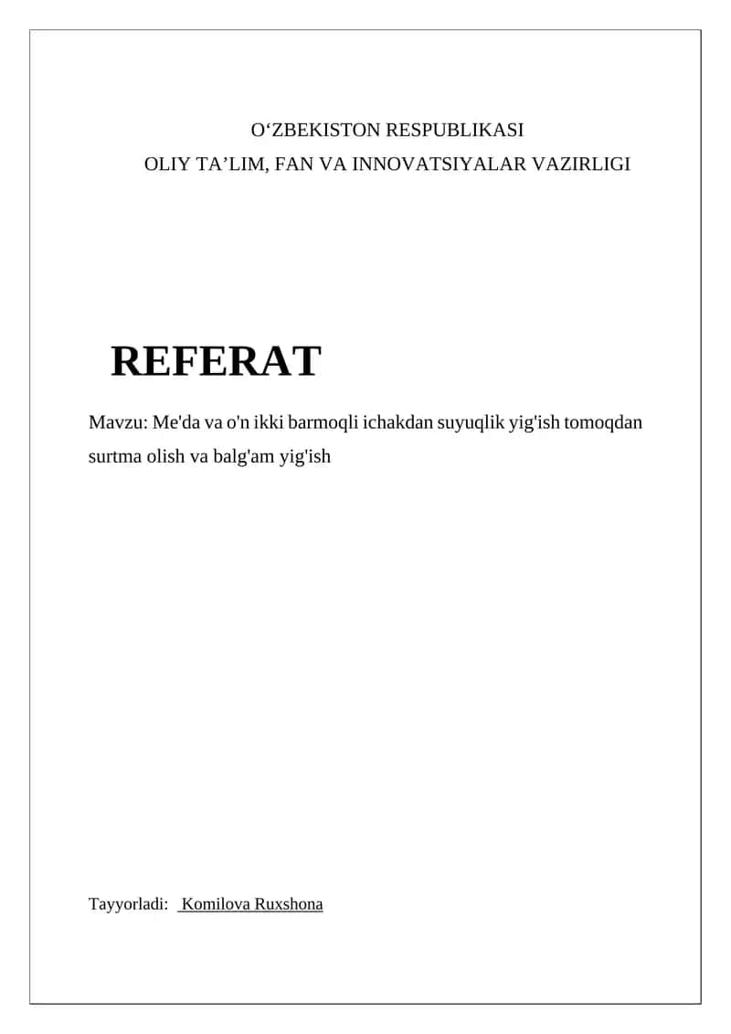 Oshqozon va o'n ikki barmoqli ichakdan suyuqlik yig'ish tomoqdan surtma olish va balg'am yig'ish