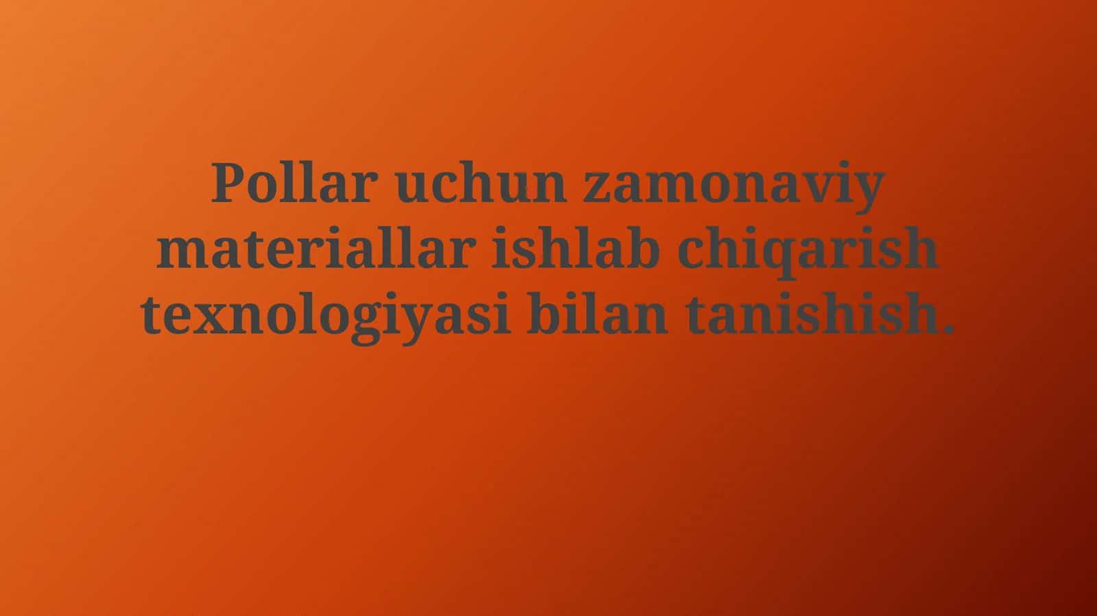 Zamonaviy pol qoplamalari